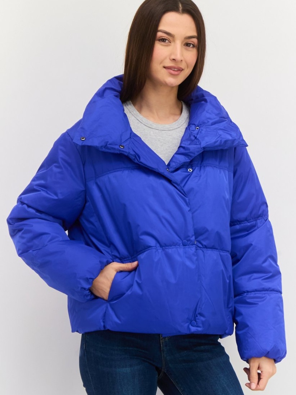 Express Cobalt Blue Puffer Coat